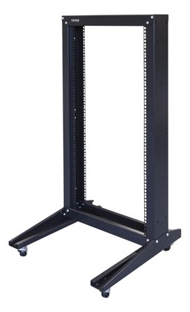 TOTEN TOTEN, 19" öppet golvtstativ med hjul, 22U, 600x600, max 150kg, svart