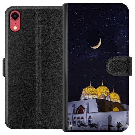 Yhteensopiva Lompakkokotelo Apple iPhone XR Tähtikirkas yö kultaisine kupoleineen ja puolikuun yllä valaistun moskeijan yllä