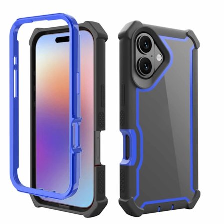 Tvåfärgat Stöttåligt Skal för Telefon, 4-Hörns Skydd, Stilren Euro Design (IP 17/17 Air/17 Pro/17 PM, Flerfärgad)