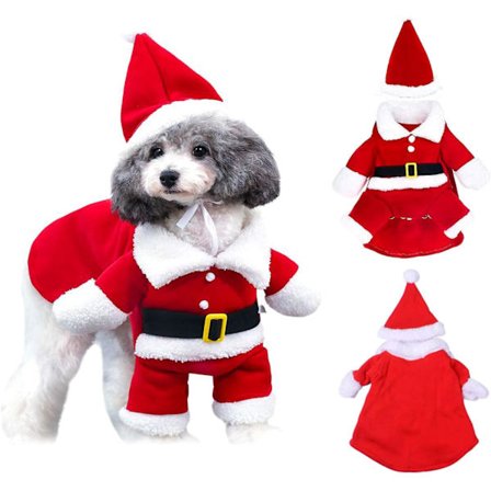 Costume de Père Noël Chien et Chat, Vêtements pour Animaux de Co