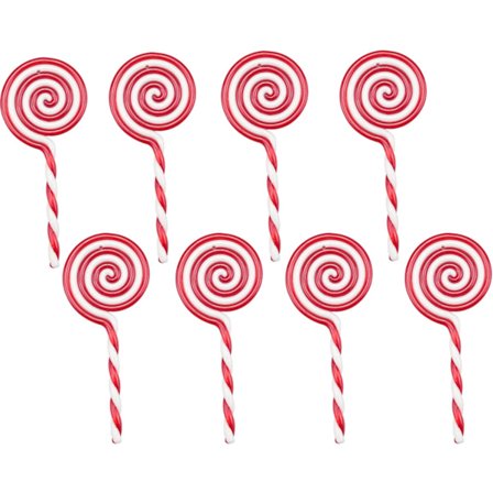 8 stycken julgranspynt i form av lollipop, pepparkaksstavar, juldekoration DXGHC