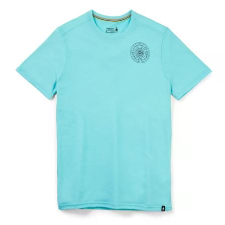 Smartwool Men's Merino Sport Go Far, Feel Good Spokes Graphic Tee Men Short sleeved fitness sweater Blue L