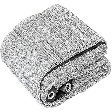 Aluminet Skyggedug Reflekterende Aluminet Solskygge Net Uv Bestandig Netting Med Øjer Til Blomster Planter Terrasse Have Sølv 3x3m, Havetilbehør