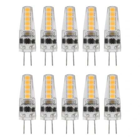 10 kpl G4 LED-lamppuja 2W Bi Pin -kanta Himmennettävät lamput kattokruunuun Kattovalaisin Pöytävalaisin Lämmin valkoinen 3000K AC 12-24V