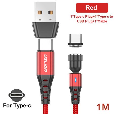 PD60W Magnetisk Kabel Snabbladdning Magnetisk Datasladd Röd 1M