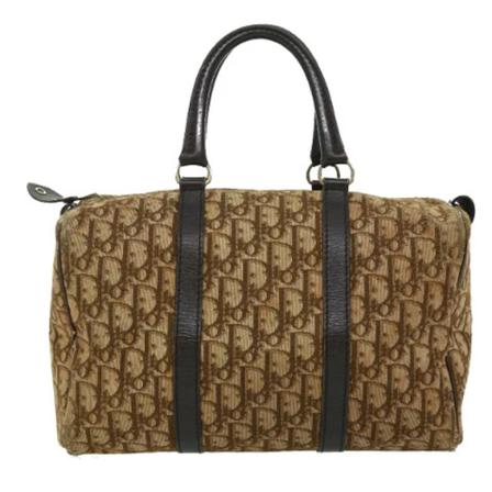 Dior Vintage, Pre-owned Canvas travel-bags Bruin, Dames, Maat:ONE Size,leer