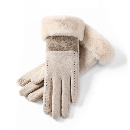 Lämpimät kosketusnäyttökäsineet, Thermal Fleece -käsineet, tuulenpitävät hiihtokäsineet Xs-xxxl Aprikoosi