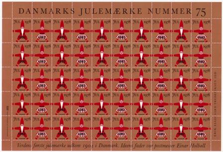 Danmark - julmärkeark 1982/1978 - Takket - Ubrugt eller foldet