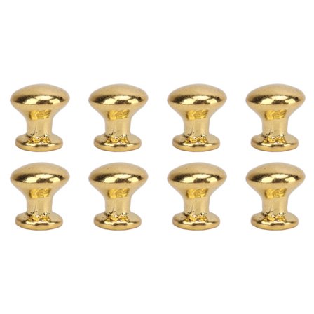 8 stk. 1:12 Mini Rundt Hode Trekk Håndtak Metall Enkel Stil Skapdør Knotter Gull