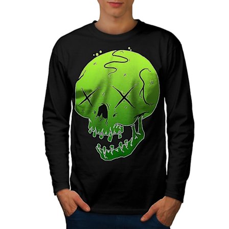 Grön Dead Goth Men BlackLong Sleeve T-shirt
