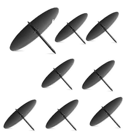 Seppelekynttilänpidike, 8 cm Adventtikynttilänpidike, Metallikynttilänpidike, Joulukynttilälevy Piikillä 8 kpl Musta