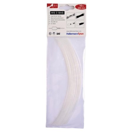 Hellermann Tyton HIS-3 Bag 1,5/0,5 Krympslang 1,5/0,5 x 200 mm, 10-pack Transparent, Installationsmaterial
