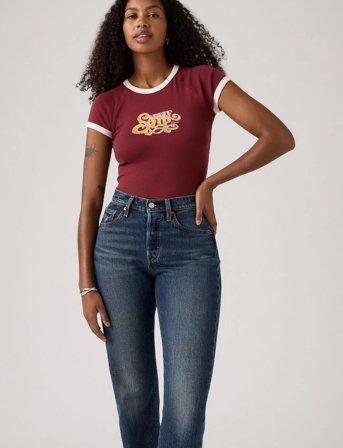 Levi's Gr Riley Raglan Tee Glitz Sadd - Burgundy - S