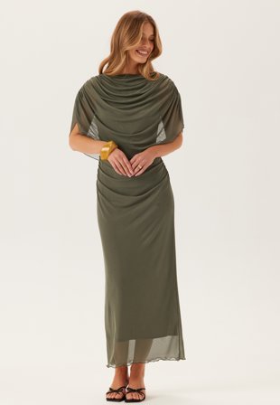 Bubbleroom Occasion Cape Mesh Ankle Dress Klær