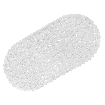 Halkskyddande badrumsmatta för badkar, genomskinlig badrumsmatta med halkfria och antimögel, flexibel oval badkarsmatta i PVC