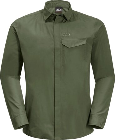 Jack Wolfskin Men's Lakeside Roll-Up Shirt Men long-sleeved shirts Green S