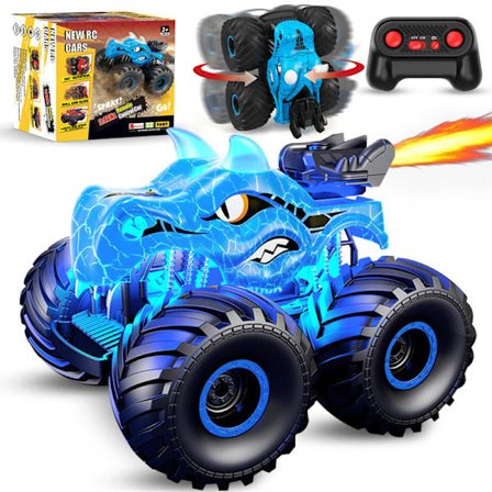 Fjernstyret Dinosaurbil, 2.4GHz RC Monster Trucks til drenge med Spray