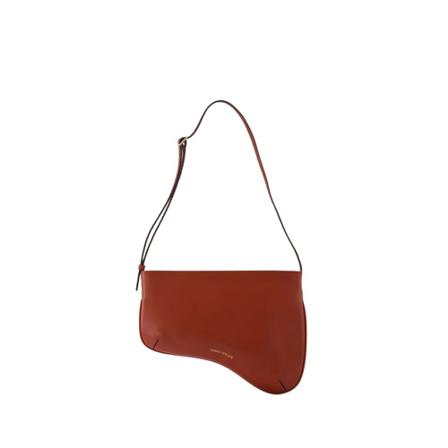 Manu Atelier, Curve Bag in Redbole Leather Rood, Dames, Maat:ONE Size