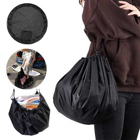 1 stk sort 50cm 210D strand badetøj opbevaringspose