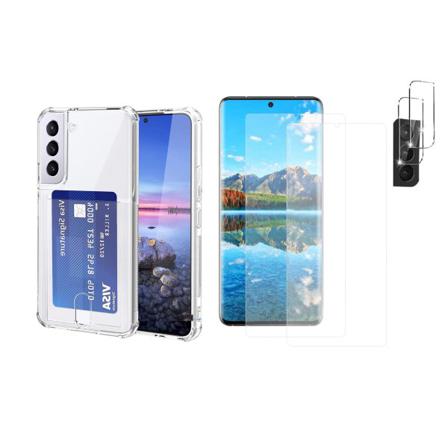 1 Set Samsung Galaxy S21 Fe Skal + Skärmskydd + Kameralinsskydd Transparent