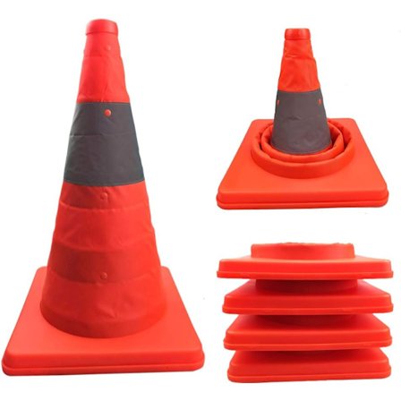 Sammenklappelige trafikkegler Foldbare 30 cm Orange Multifunktionel sikkerhedskegle