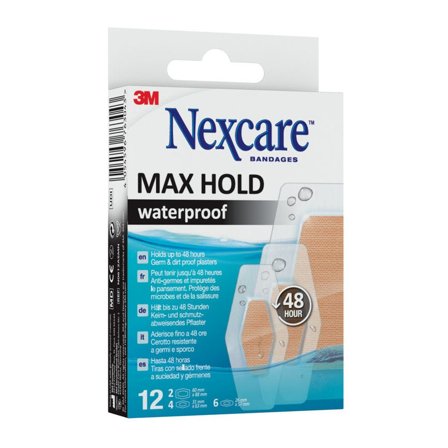 Nexcare Max Hold Waterproof plaster 12 stk