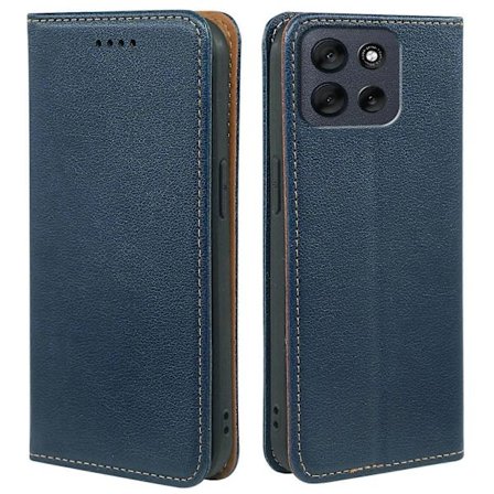 For Motorola Moto G56 5G Wallet Etui RFID-blokering Læder Telefon Cover Stærk Magnetisk Lukning Blå