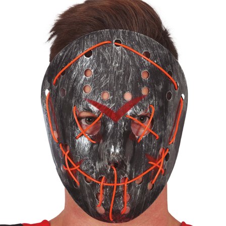 Halloweenmaske Sølv LED