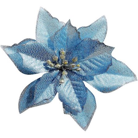Juldekorationer med glitterpoinsettia, 12-pack