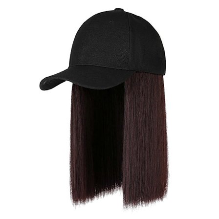 Baseball Kasket Paryk Naturfarve Stil Høj Densitet Hår Parykker til Cosplay Fest B