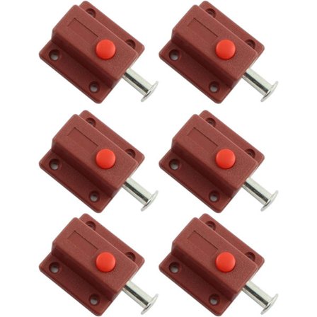 6 stk fjærbelastet trykknapp ABS plastbolt skyvelås sylinderlås sikkerhetslås