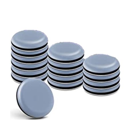 16x itseliimautuvaa Teflon-huonekaluliukua - Ø 50 mm (pyöreä) - Ammattimainen liukuistuin/PTFE-liuku (Teflon)