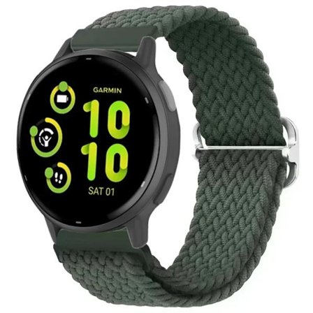 20/22mm Nylon Flätad Loop Rem kompatibel Garmin Forerunner 265 55 965 165 Sportarmband Garmin Venu 3/2 Vivoactive 5 Armbandsbälte