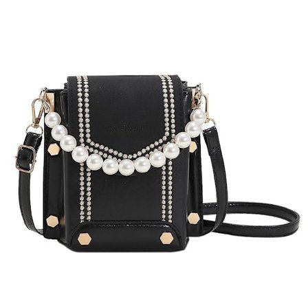 Pärlkedja Messenger Bag Fashion Axelväska Vertikal Casual Liten Väska