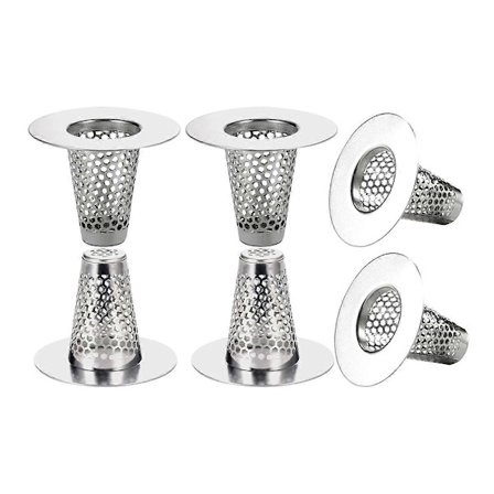 6 stk. Badavløpsfilter, for avløpshull 1,2-1,6 tommer, 1 tomme liten konisk rustfritt stål badekaravløpsbeskyttelse