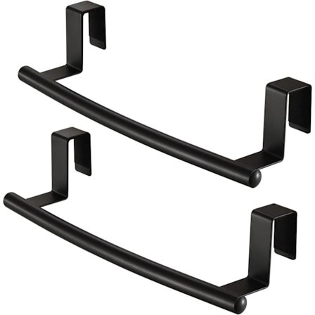 Musta ripustettava teepyyherakko Keittiöpyyherakko Keittiön kaapin ovi Metallipyyherakko 2 kpl 23cm