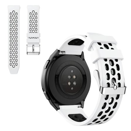 Huawei Watch GT 2e kaksisävyinen silikoninen kellonauha - Valkoinen / Musta