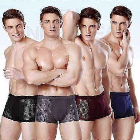 Boxhero Bambusfiber Boxershorts - 4PK All-Day Komfort Herreundertøy, 4 FARGER/SETT