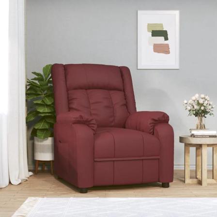 Vidaxl Reclinerfåtölj Vinröd Konstläder Röd