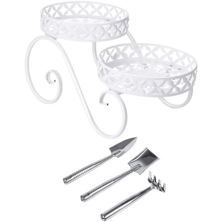 Parvekkeen kukkateline, metalliset kukkaruukkujen pidikkeet - sisä- ja ulkokasvitelineet, vapaasti seisovat kukkaruukkujen pidikkeet, vintage-puutarha