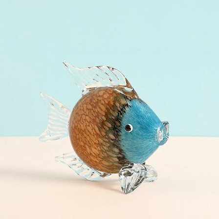 Store Glasfiskfigurer Håndblæst Glasfisk Statue Og Skulptur Hjemmedekoration, Murano Dyr Tropisk Havglas Papirvægte Til Skrivebord, Glas Akvarium