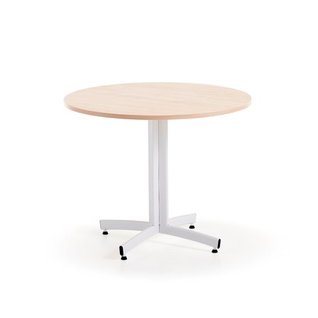 Kantinentisch SANNA, Ø900x720 mm, weiß/birke