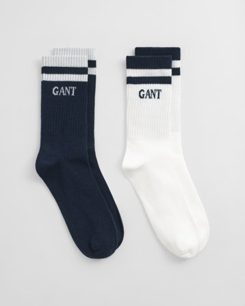 GANT Teenager 2er-Pack Gestreifte Sportsocken (31-33) Marineblau