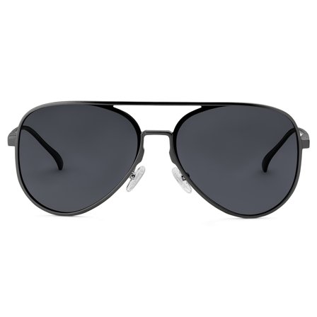 Lunettes de soleil Aviator à verres polarisés noirs pour hommes - Lunettes de soleil type Aviator