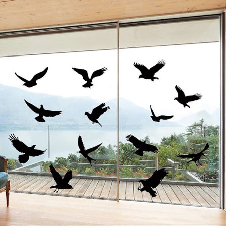 18 Anti-kollisjons vindusklistremerker Fugleformede vindusklistremerker Anti-fugl vindusklistremerker for å forhindre fuglekollisjon og folk på 