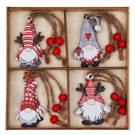 12 st Trä Julgranshängen Dekorationer Ornament Present C