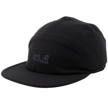 Jack Wolfskin - Svart 5panel Keps - Prelight Cap Black 5-Panel @ Hatstore