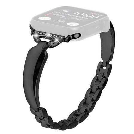 Svart Rhinestone-klokkebånd til Apple Watch - Elegant Og Holdbar Black