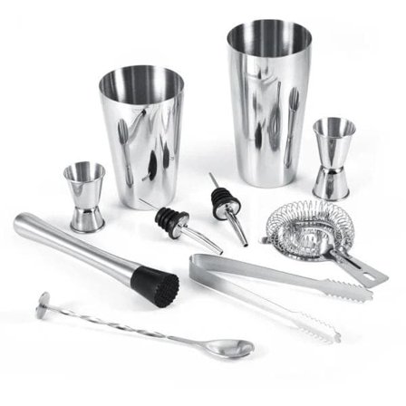 10-delars Bartender Kit med Shaker & Tillbehör - Barset Cocktail
