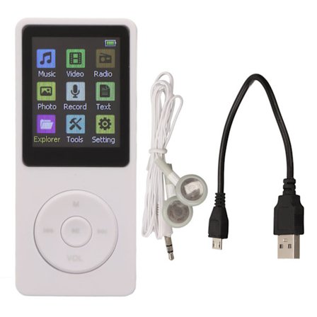 1,8 tums LCD Digital Music Player Ultratunn MP3 MP4-spelare med minneskortstöd Vita tillbehör ingår